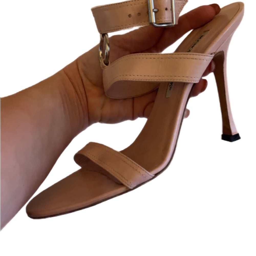 Manolo Blahnik Blush Strappy Heels